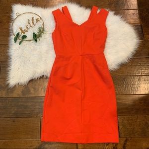 Katherine Kelly Dress Size 2 Orange Cut Outs